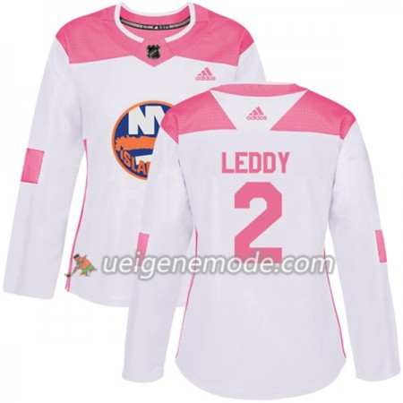 Dame Eishockey New York Islanders Trikot Nick Leddy 2 Adidas 2017-2018 Weiß Pink Fashion Authentic